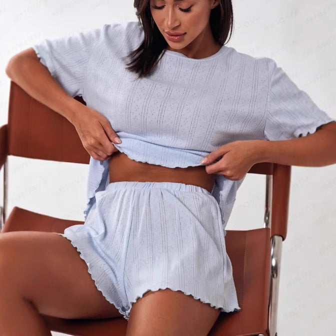 Damer Korta Armshorts Pyjamasuppsättning Abstrakt Mönster Polyester-2