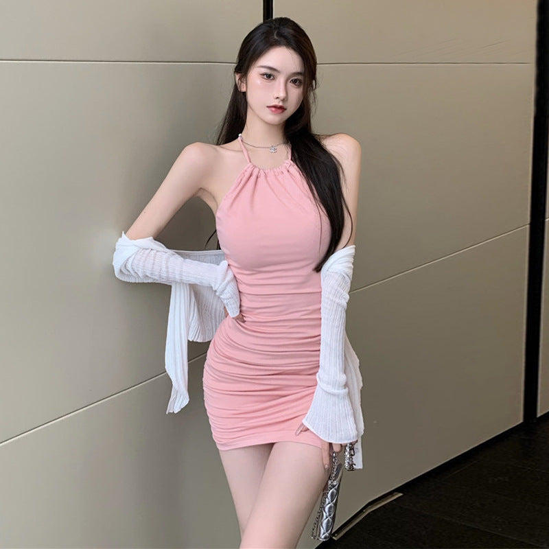 Dam Bodycon Klänning Stropplös Stretchigt Tyg-2