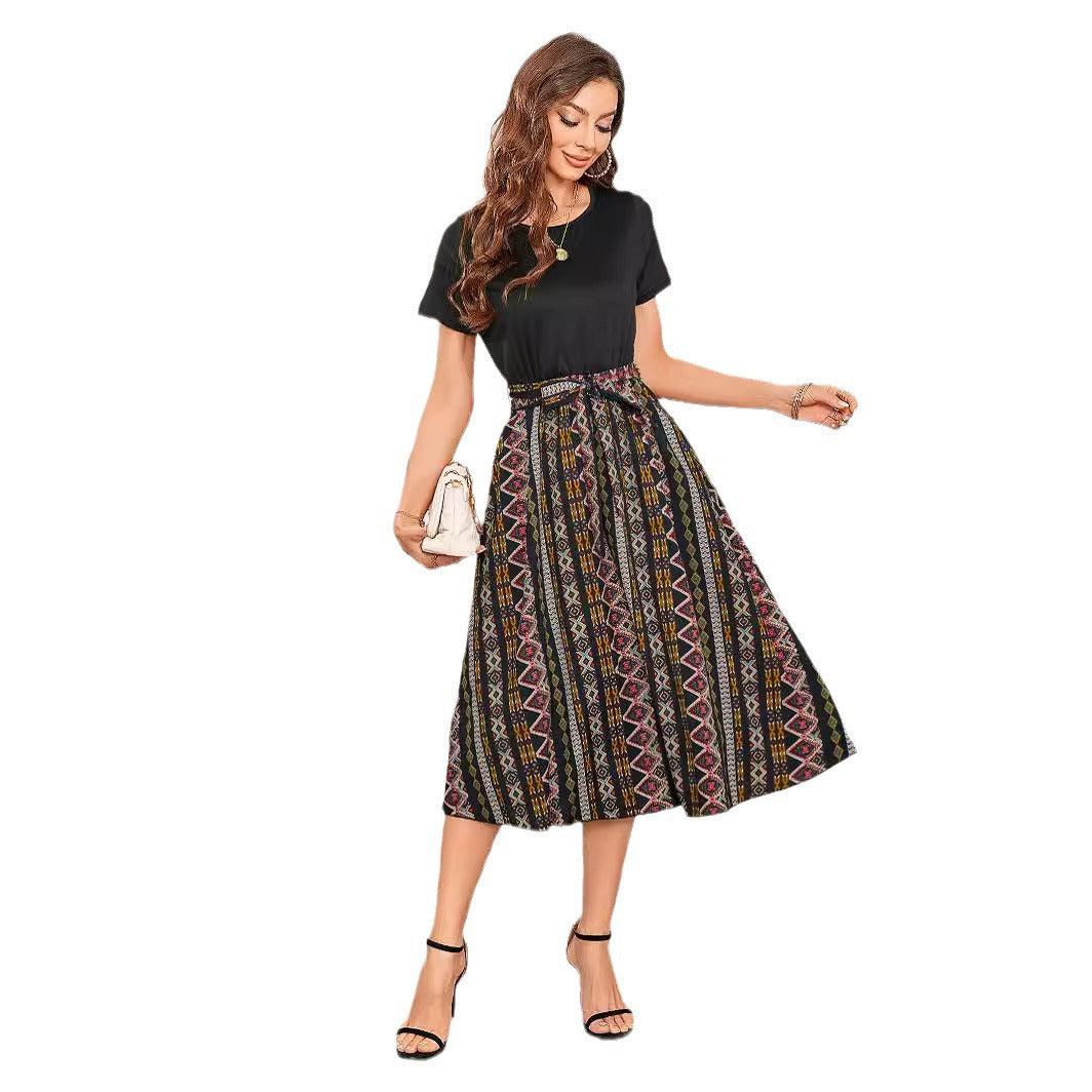 Variant image for Damklänning A-Line Geometrisk Mönster Spandex för Vardags och Fest-5