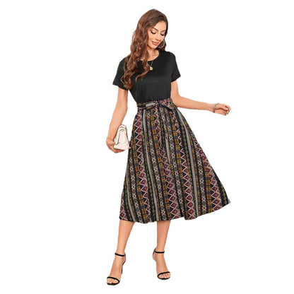 Variant image for Damklänning A-Line Geometrisk Mönster Spandex för Vardags och Fest-5