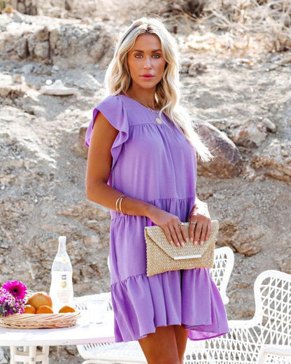 Variant image for Kvinnors Midi Klänning Löst Vikta A-Line Polyester-16