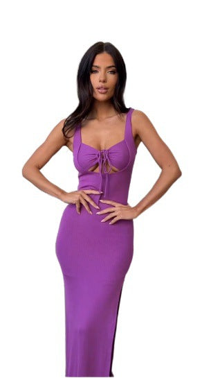 Maxiklänning Dam Patchwork V-ringning Polyester Långa Klänningar Sommar-3