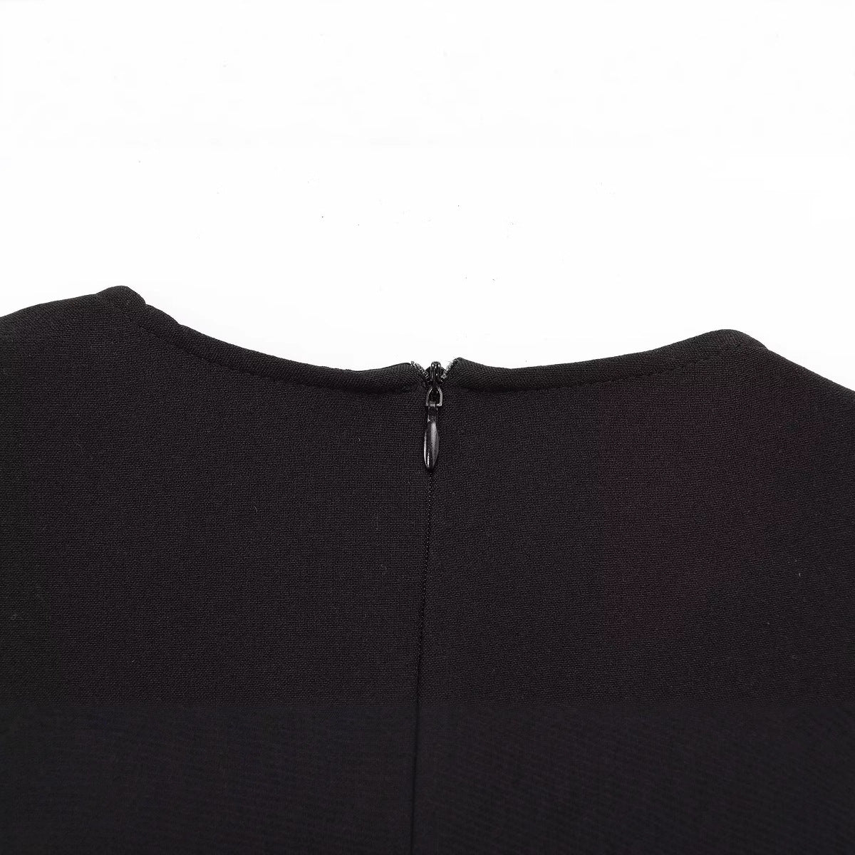 Damklänning A-Line Monokrom Högkvalitativt Tyg Midi Klänning-4