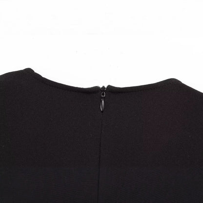 Damklänning A-Line Monokrom Högkvalitativt Tyg Midi Klänning-4