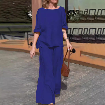 Dam Fritidsset Långa Byxor Långärmad Topp Polyester Spandex-3