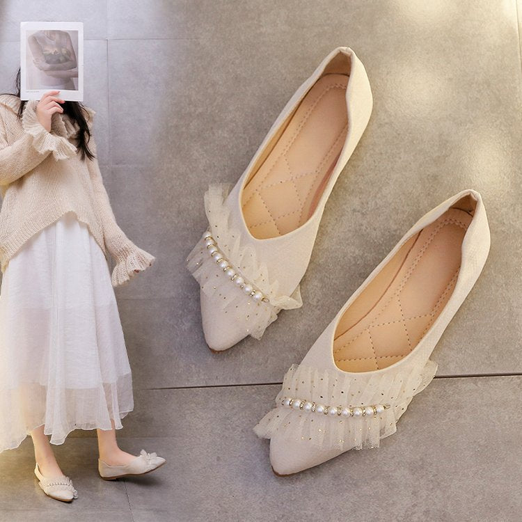 Svarta Ballerina Skor Dam med Dekorativa Ruffles och Vadderad Innersula för Eleganta Tillfällen 1