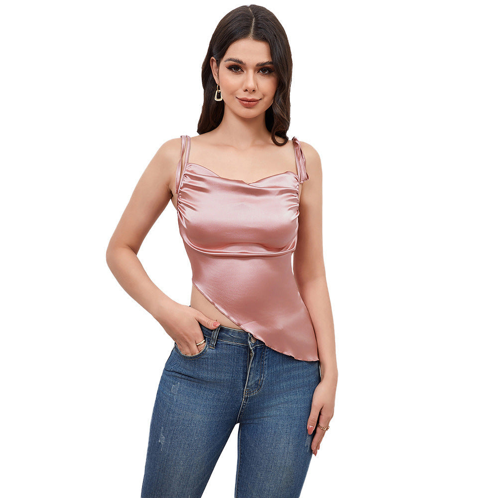 Variant image for Dam Crop Top Oregelbunden Snitt Slim Fit Polyester Elastan-1