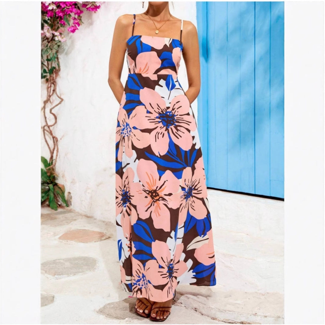 Kvinna A-Line Klänning Bohemisk Polyester Ärmlös Medellång 3