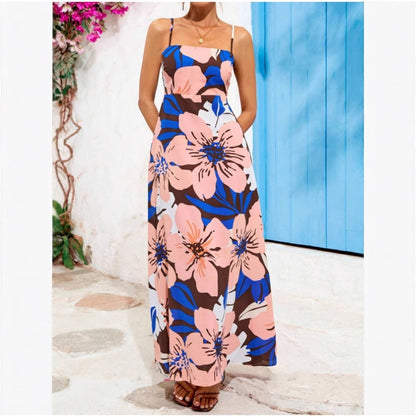 Kvinna A-Line Klänning Bohemisk Polyester Ärmlös Medellång 3