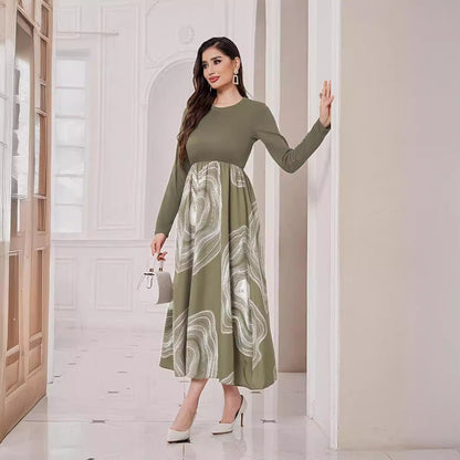 Dam Festklänning Hög Midja Polyester Maxilängd-2