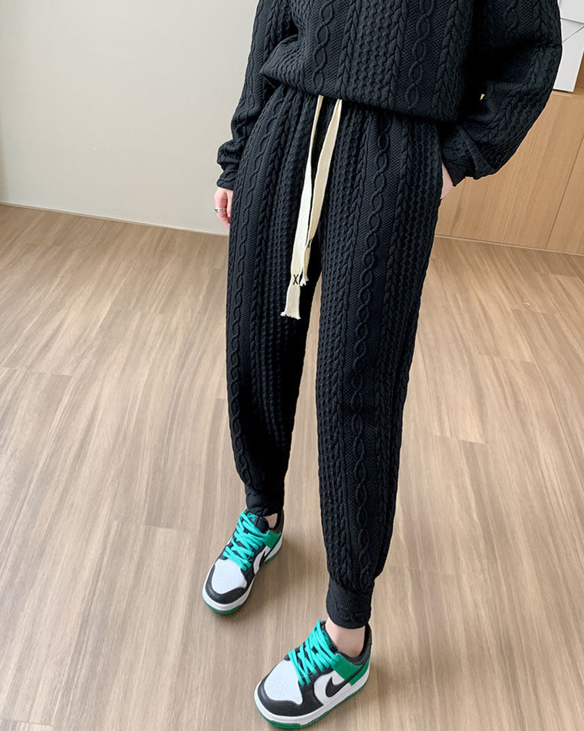 Mjukis Set för Damer – Långärmad Tröja och Dubbla Fickbyxor i Mjuk Tygblandning, Perfekt för Avslappnade Dagar 6