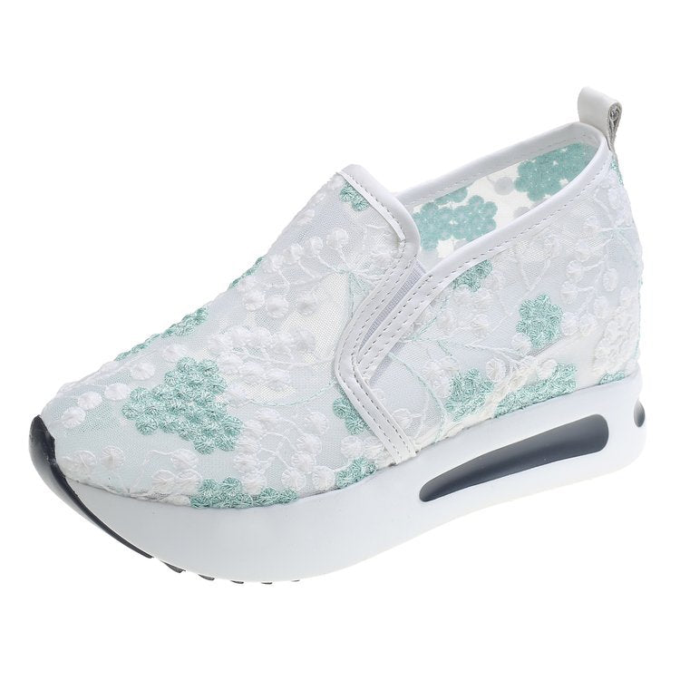 Kvinnors Sneakers Slip-On Blommig Design Platå Textil-1