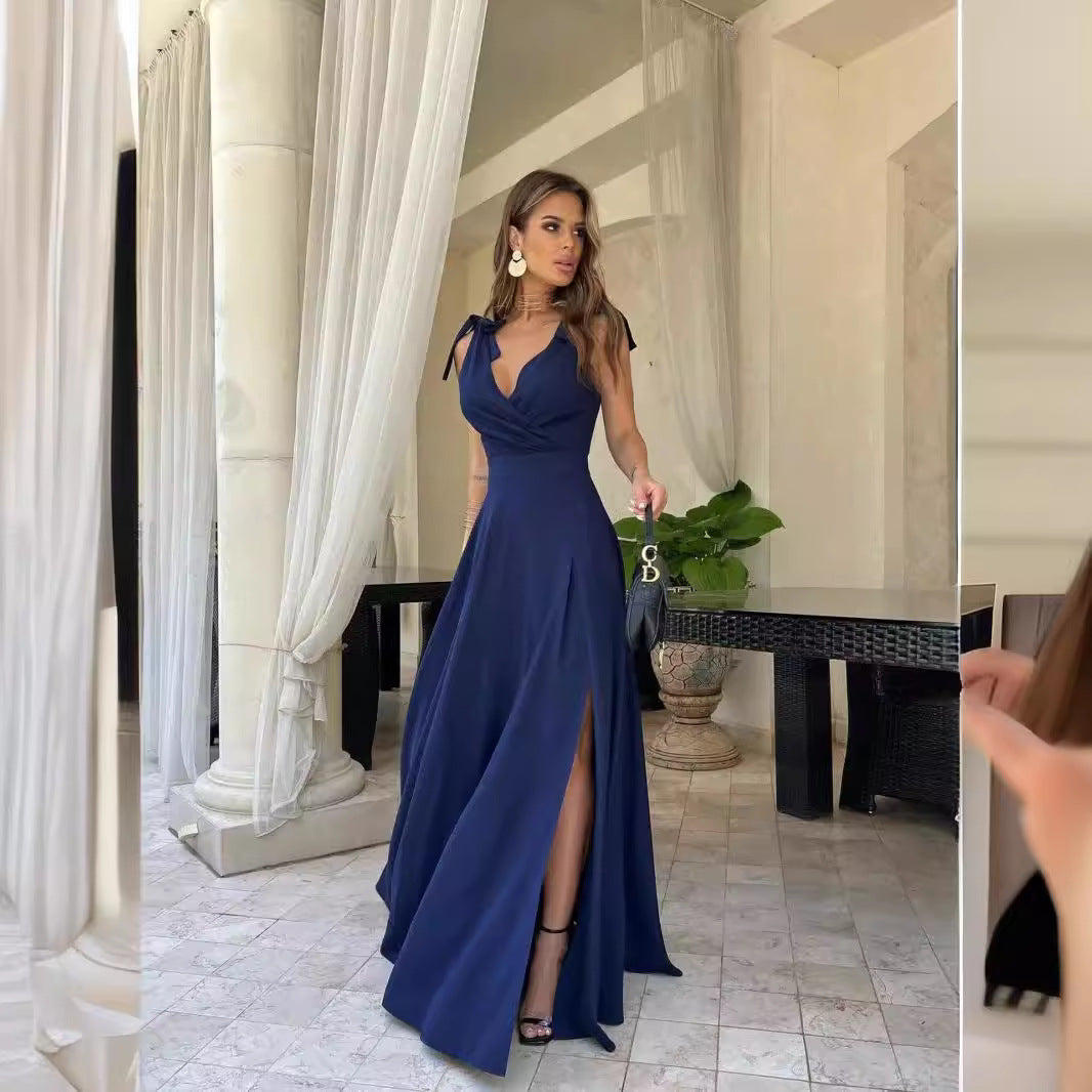 Dam A-linjeformad Kjol Bunden Bak Polyester-4