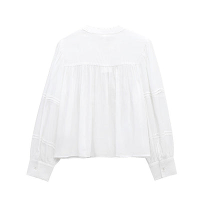 Dam Skjorta Långärmad Monokrom Polyester-3