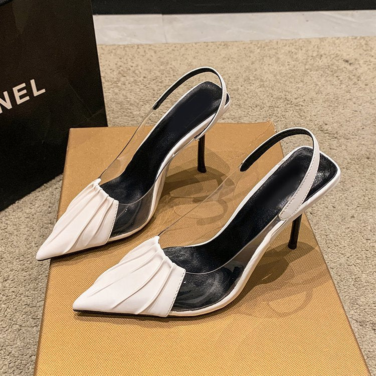 Dam Slingback Pumpar Spetsig Tå Högkvalitativt Material 2