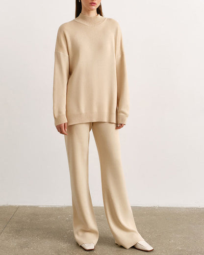 Dam Turtleneck Set Stickad Akryl-5