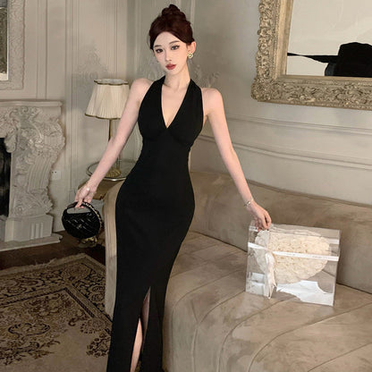 Dam Klänning Halterneck Slim Fit Polyester-4