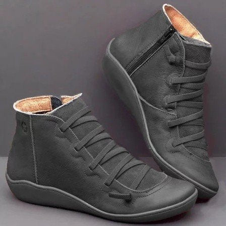 Kvinnor Högtoppsneakers Läder Unik Snörning Dragkedja 9