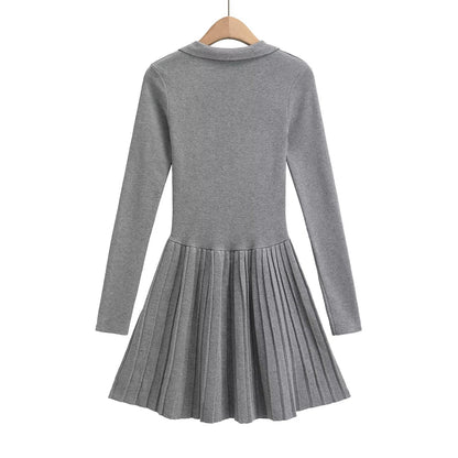 Kvinnors Klänning V-ringning Långa Ärmar Mjuk Andningsbar Tyg 4