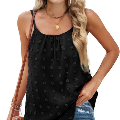 Kvinnors Tank Top Blommönster Öppen Rygg Mjuk Elastisk-4