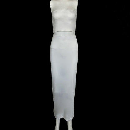 Tvådelat Set Dam Elegant Elastisk - Kjol och Topp för Festliga Tillfällen 4