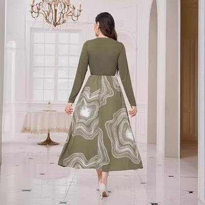 Dam Festklänning Hög Midja Polyester Maxilängd-5