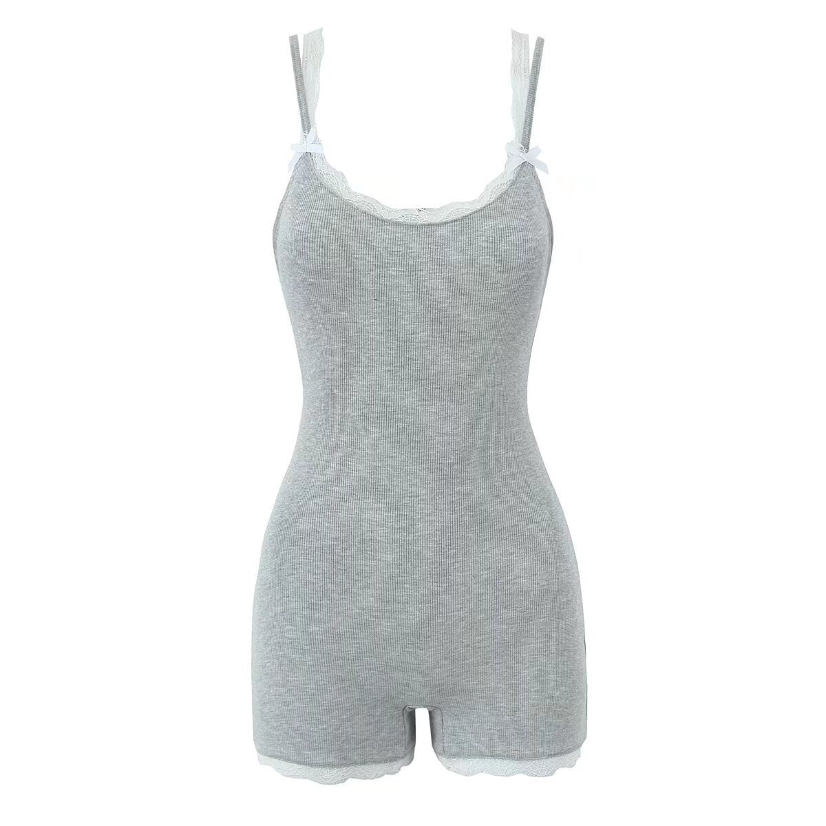 Variant image for Dam Ärmös Topp med Spetsdetaljer i Polyester Slim Fit-1