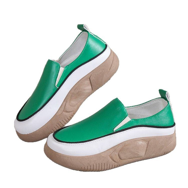 Kvinnors Slip-On Sneakers med Modern Platå i Syntetiskt Läder – Andningsbar och Slipbeständig Gummisula 6