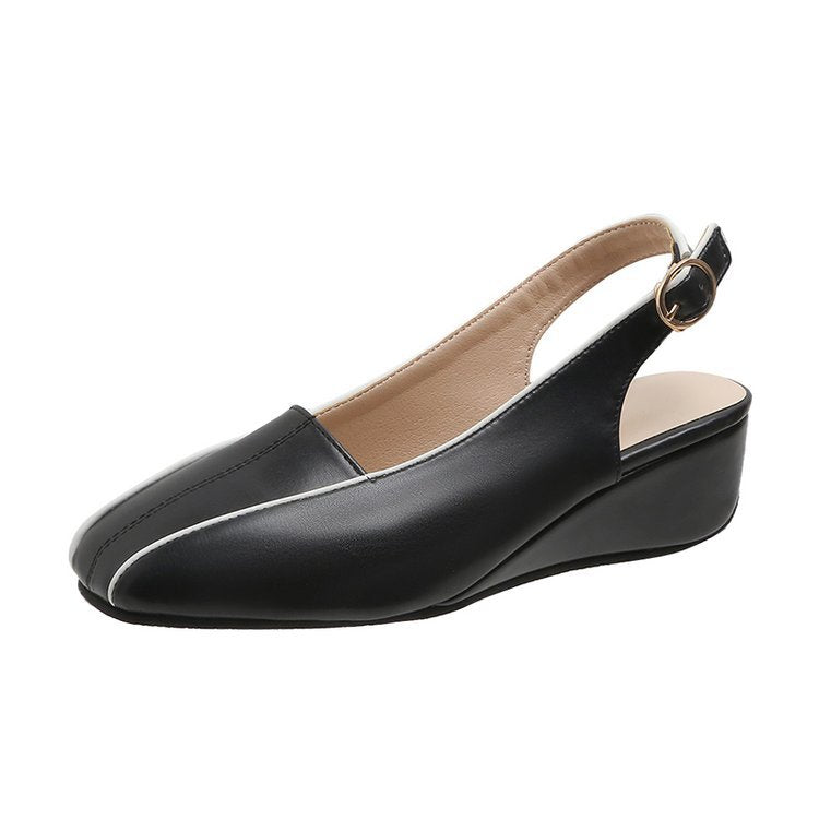 Elegant Slingback Wedges för Kvinnor med Kilsula i Syntetiskt Läder – Trendiga Skor för Vardag och Fest 1