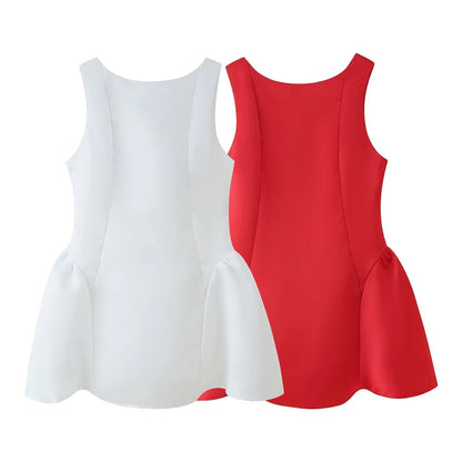 Kvinnors Wrap Klänning Med Voluminösa Ruffles Flödande Tyg-2