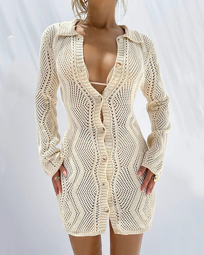 Variant image for Dam Midikardigan Slim Fit Akryl Knappstickad-1