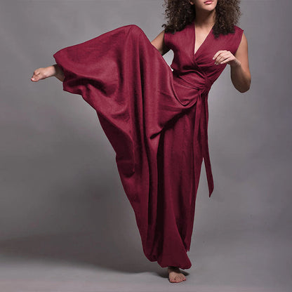 Dam Jumpsuit Baggy Monokrom Polyester-2