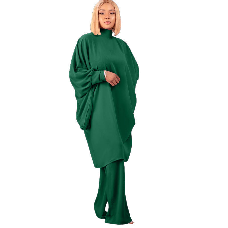 Variant image for Kvinnors Byxset Batwing Ärmar Snörning Patchwork-7