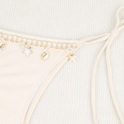 Kvinnors Bikiniset Triangulär Design Elastiskt Material-5