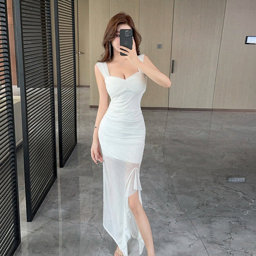 Dam Långklänning Off-Shoulder Transparent Fest Bröllop-1