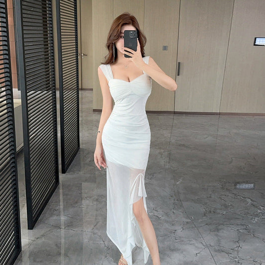 Dam Långklänning Off-Shoulder Transparent Fest Bröllop-1