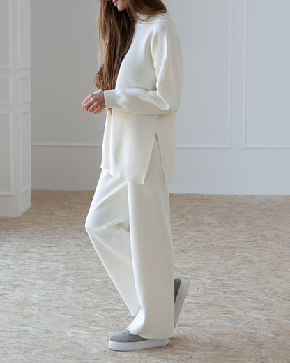 Dam Turtleneck Set Stickad Akryl-3