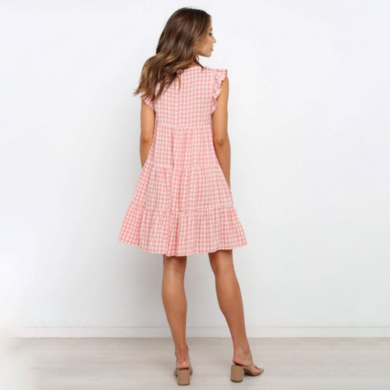 Damklänning A-line Löst Passform Polyesterblandning-5