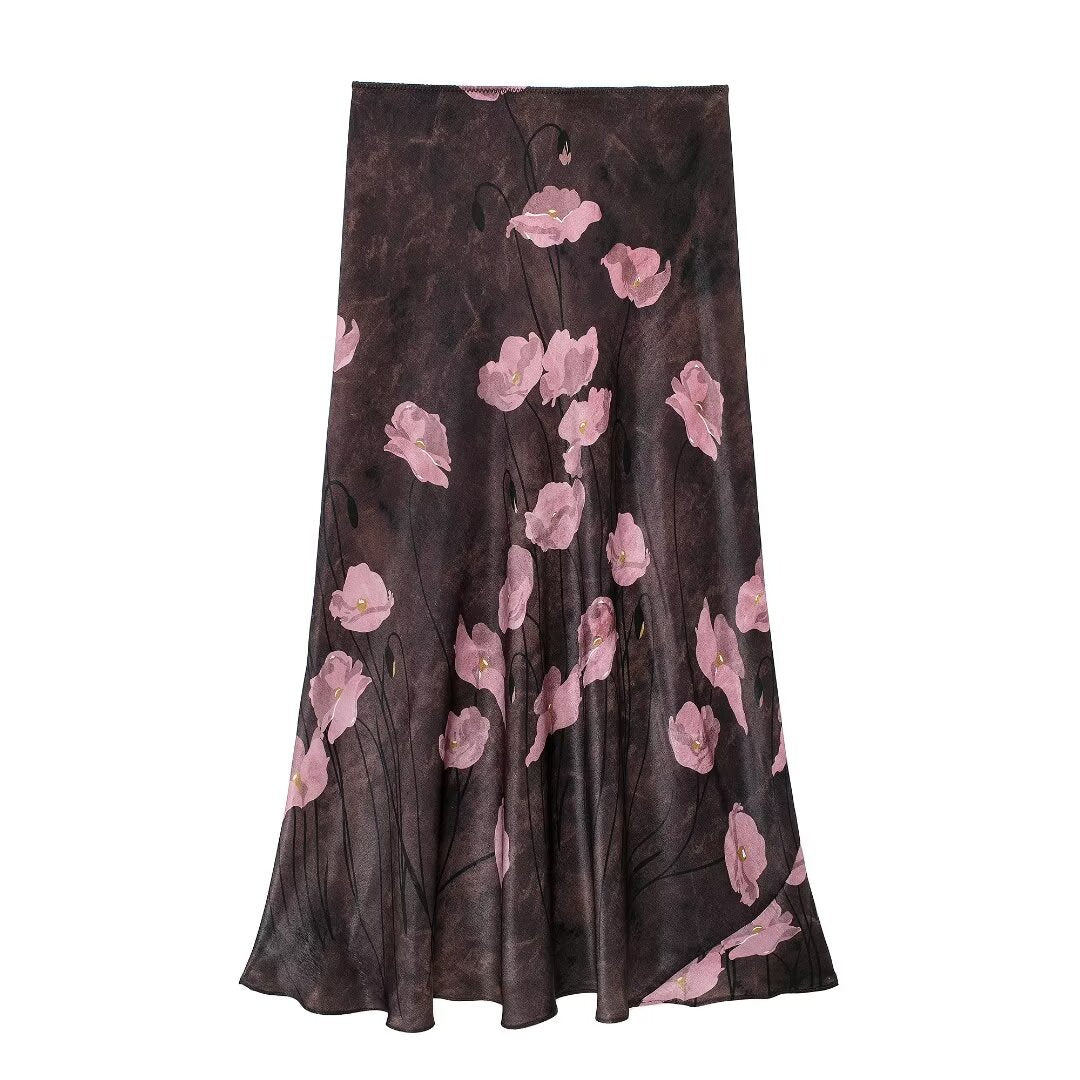 Variant image for Dam Midi Kjol A-Line Tryckt Polyester-1