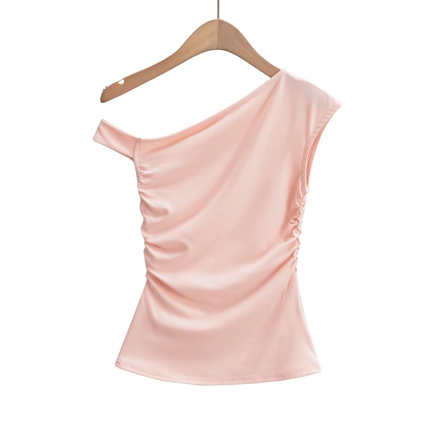 Kvinnors Festtop Asymmetrisk Halsringning Dekorativ Samling Elastisk Blandning-5