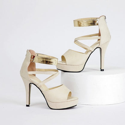 Elegante Hohe Absatzschuhe aus Weichem Wildleder mit Remdesign und Goldakzenten – Perfekt für Feste und Romantische Abende 4