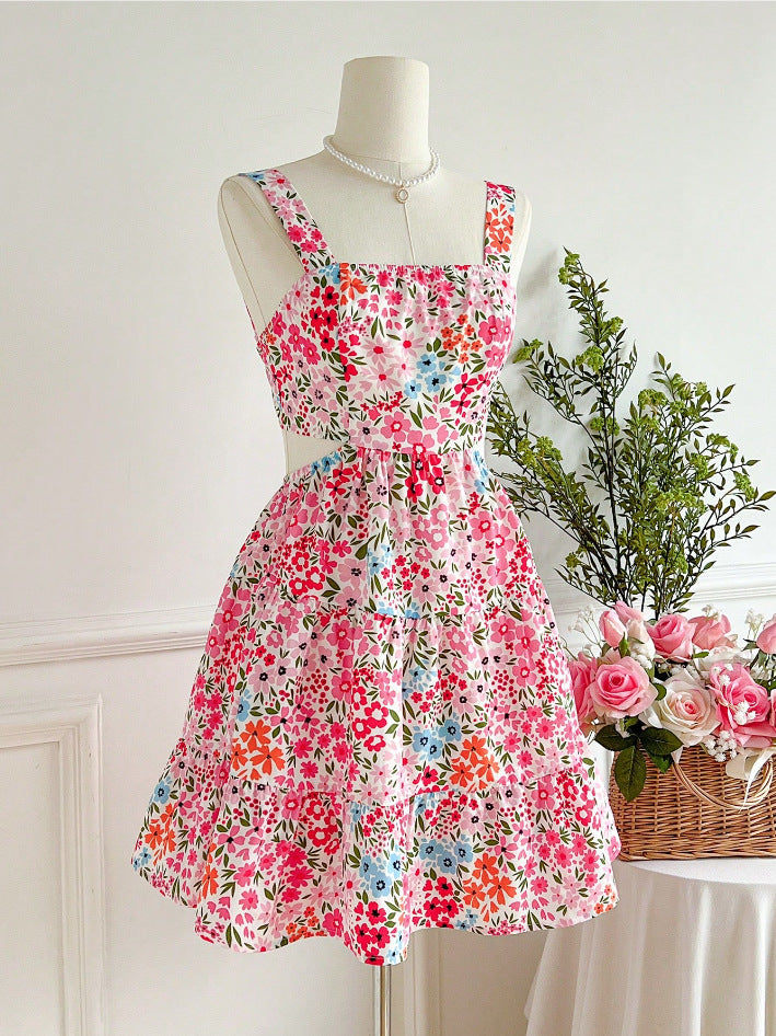 Kvinnors Sommarklänning Blommig Design Andningsbart Material-1