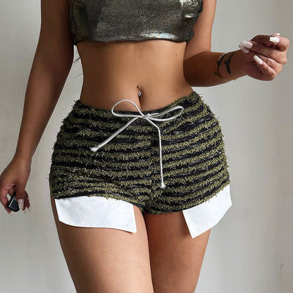 Kvinnors Shorts med Fransad Design och Andningsbart Material – Elastiskt Midjeband, Perfekta för Sommaraktiviteter 8