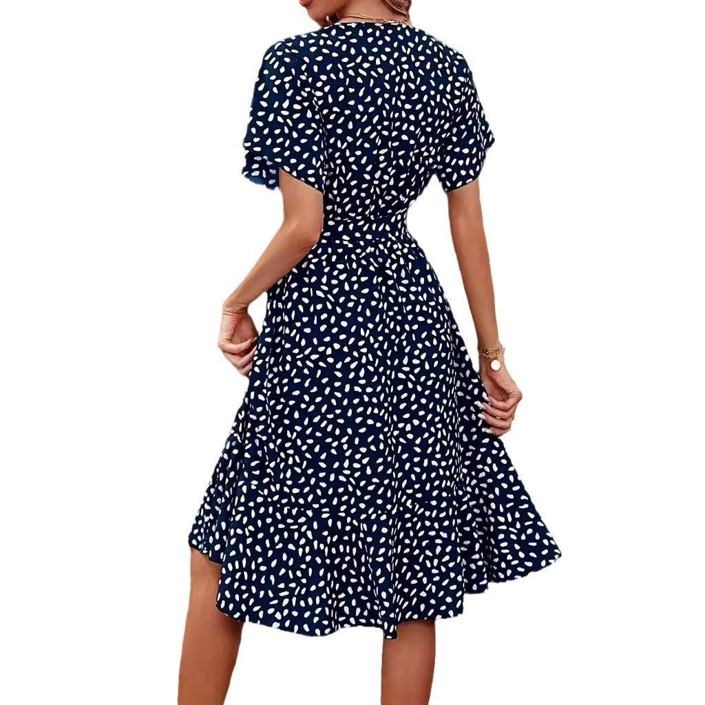 Maxiklänning Dam A-linjeformad Prickigt Mönster Polyester-6