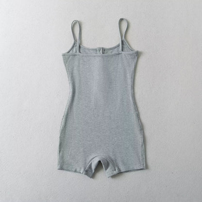 Dam Jumpsuit Ärmlös Med Knappdetalj Andningsbart Tyg 4