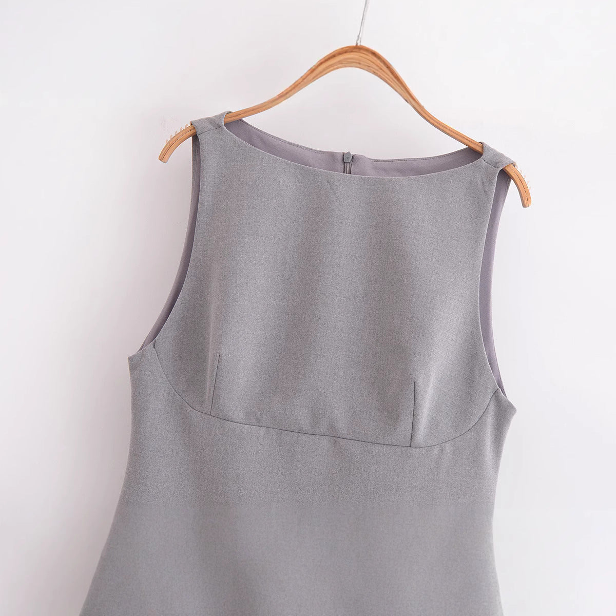 Fina Dam Klänningar Ärmlös Rundhalsad Polyester Elegant Sommarklänning-2