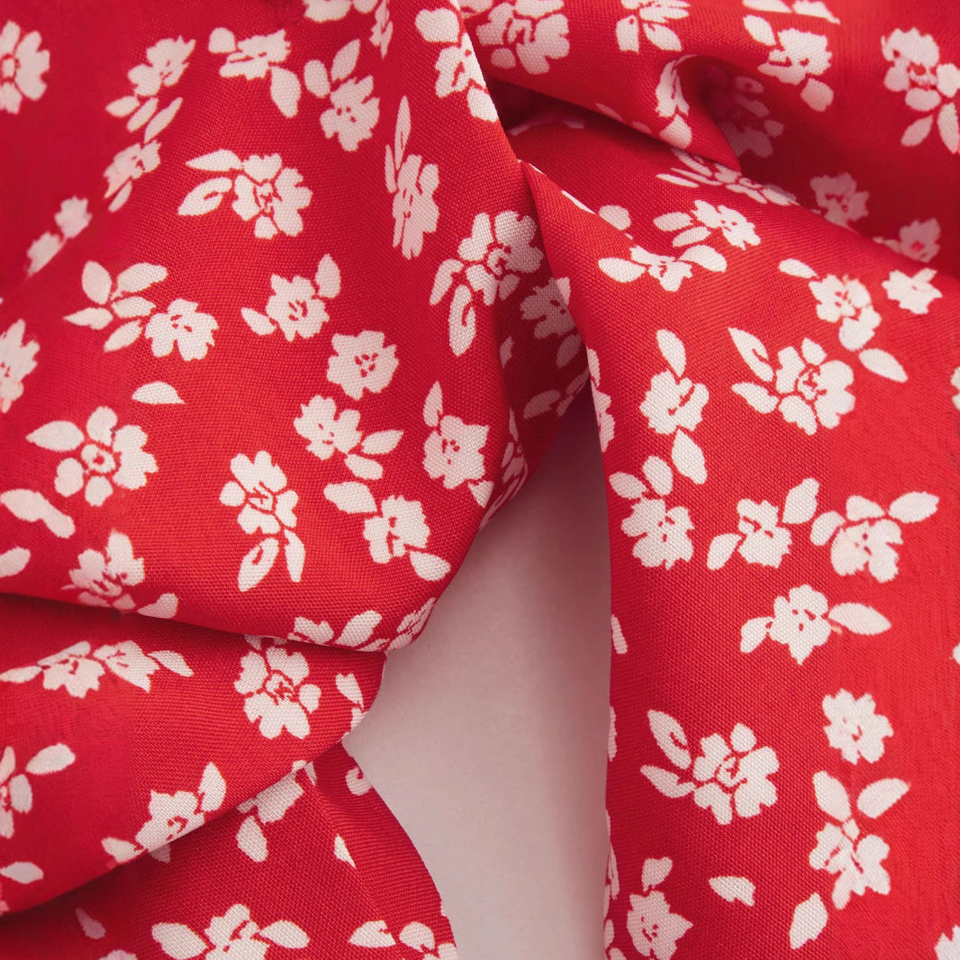 Kvinna Kort Skjorta Blommönster Polyester-5