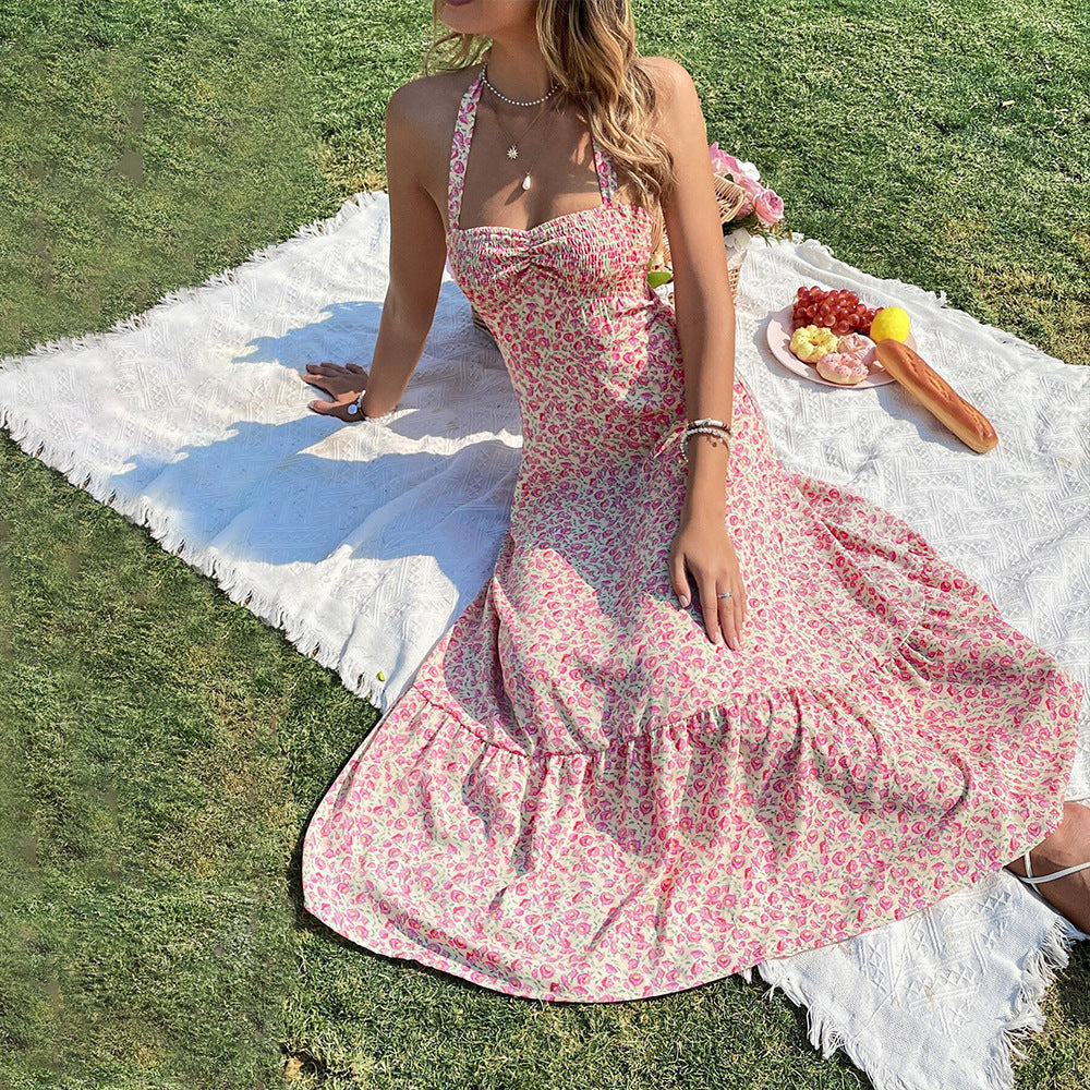 Fina Dam Klänningar Blommig A-Line Lång Ärmlös Polyester-4