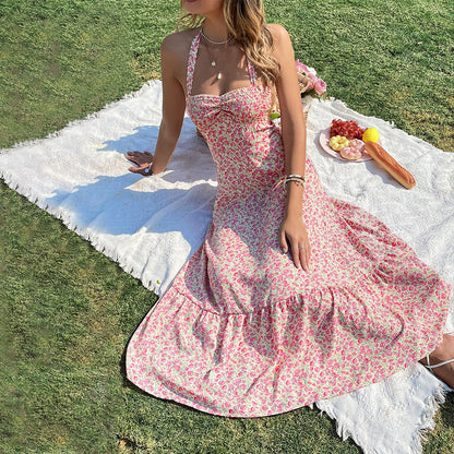 Fina Dam Klänningar Blommig A-Line Lång Ärmlös Polyester-4