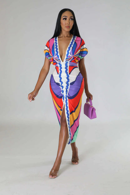 Fina Dam Klänningar Midi Bodycon Blommig Design Hållbart Material 5